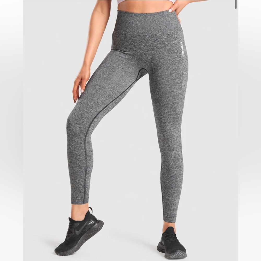 GYMSHARK Adapt Marl Seamless Leggings Size M in Black